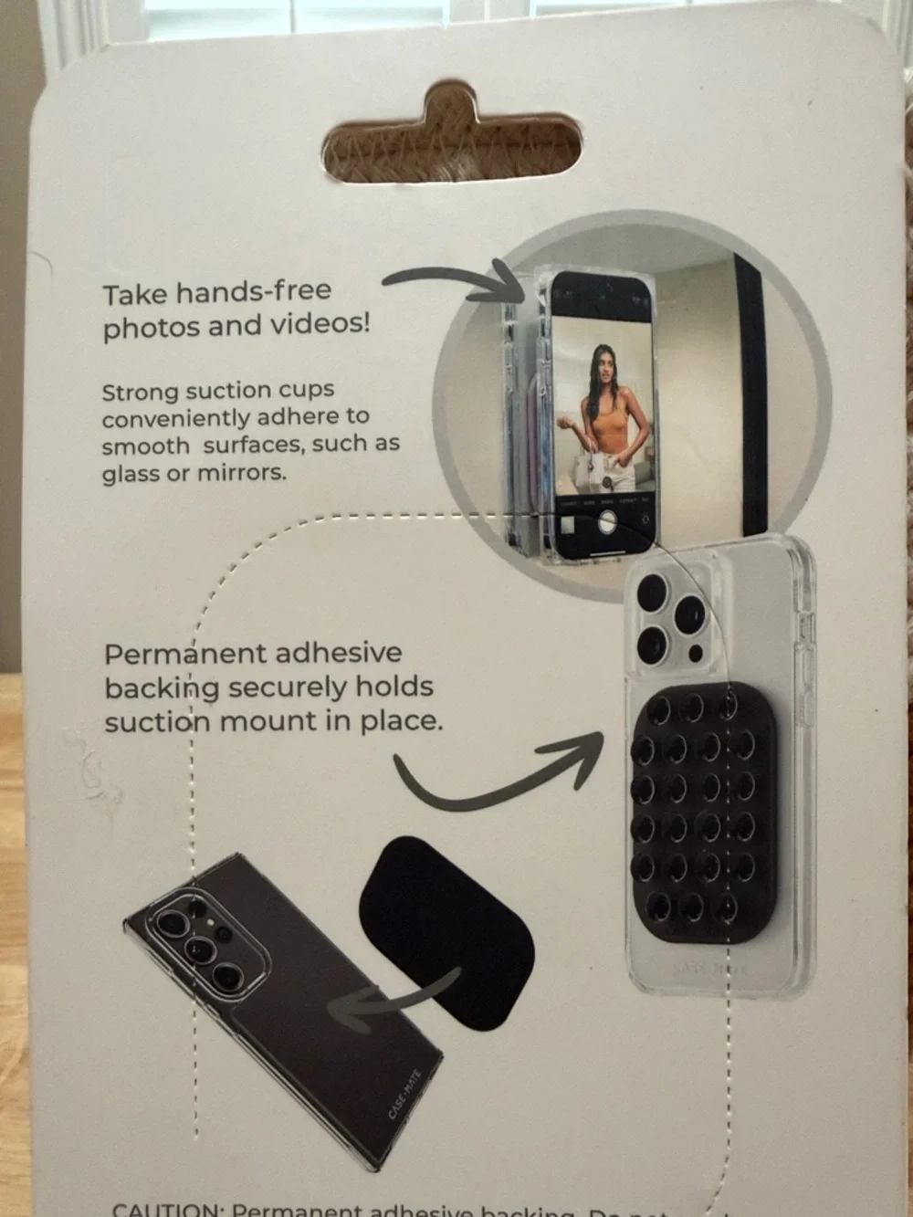 case-mate Black Suction Phone Mount with Adhesive Backing